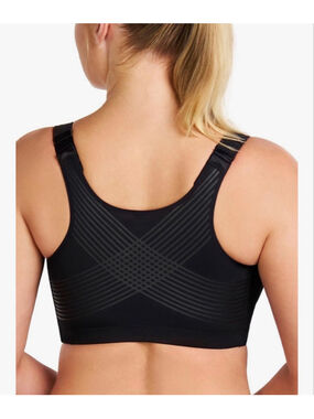NEW Black HSIA Posture Front Closure Bra No Underwire Back 34G